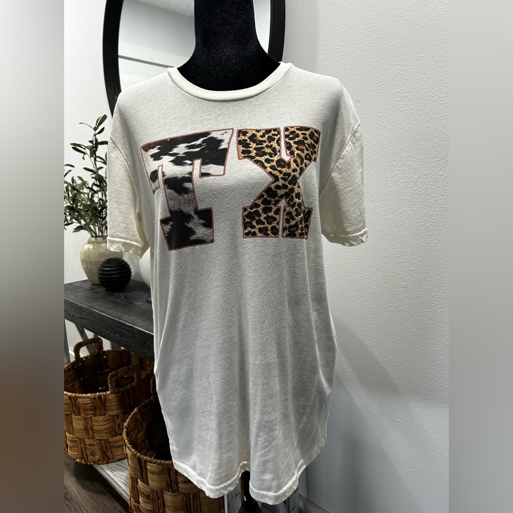 Texas Leopard Print Short Sleeve Tee
